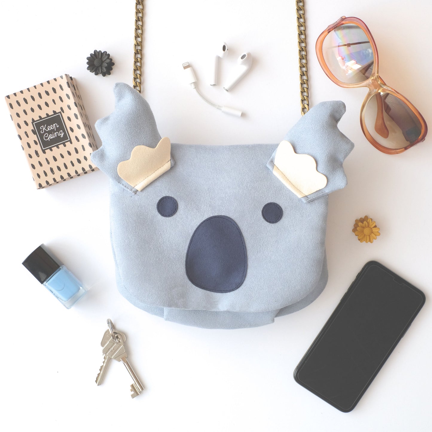 Bolso Koala Muy Animal Sostenible Artesanal Frontal |Bob Art Bolso Koala Muy Animal Sostenible Artesanal Frontal |Bob Art