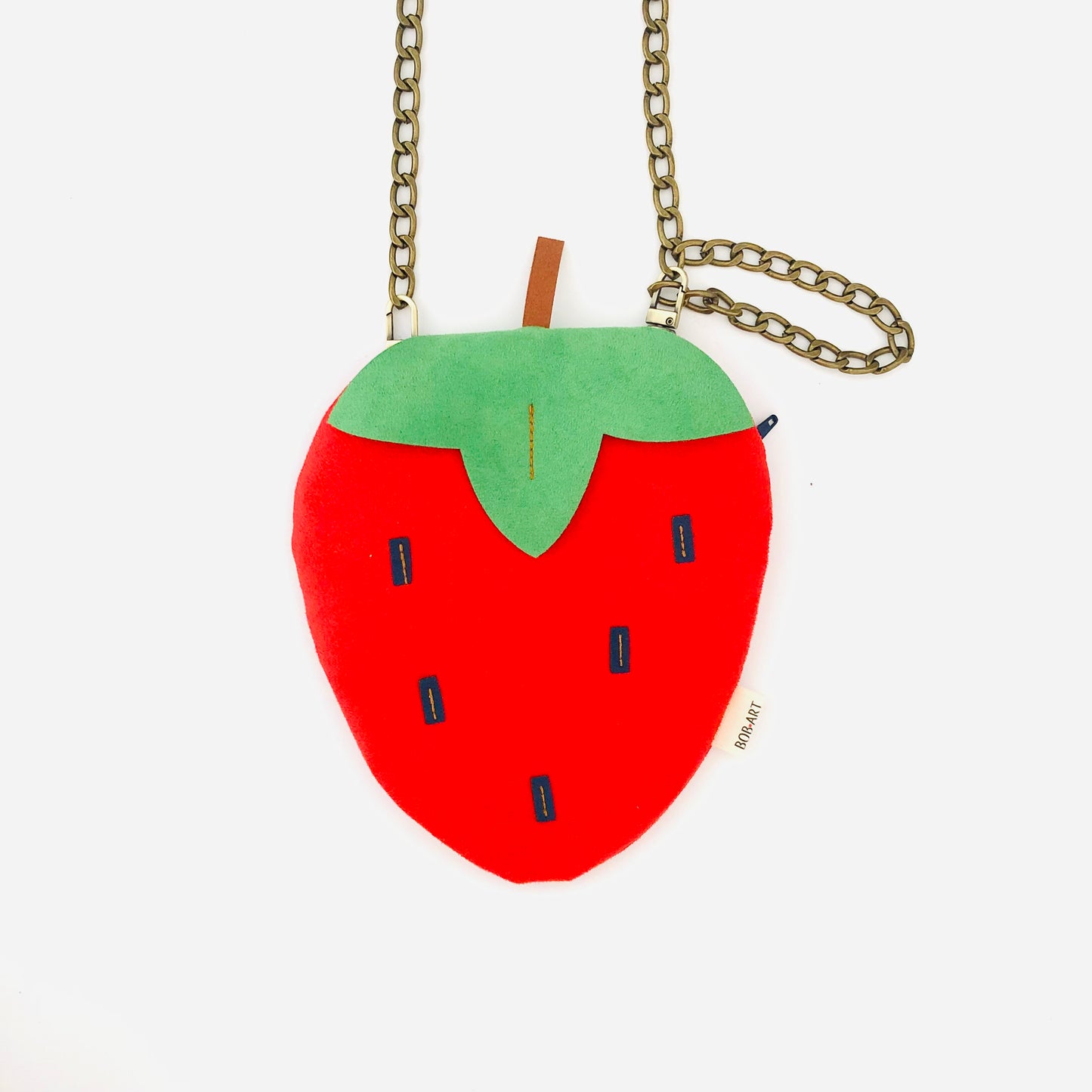 Bolso Fresa Fruitopia Fruta Sostenible Artesanal Frontal | Bob Art Bolso Fresa Fruitopia Fruta Sostenible Artesanal Frontal | Bob Art