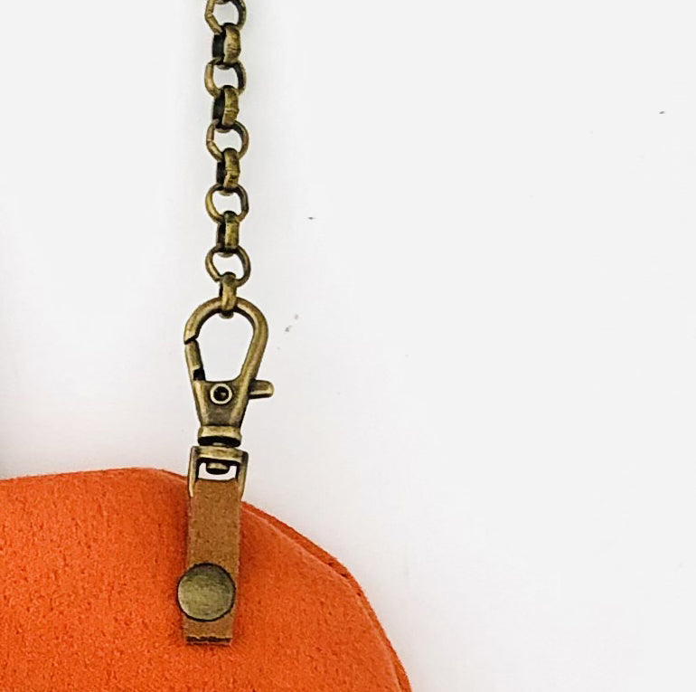Bolso Monedero Naranja Fruitopia Fruta Sostenible Artesanal Frontal | Bob Art Bolso Monedero Naranja Fruitopia Fruta Sostenible Artesanal Frontal | Bob Art