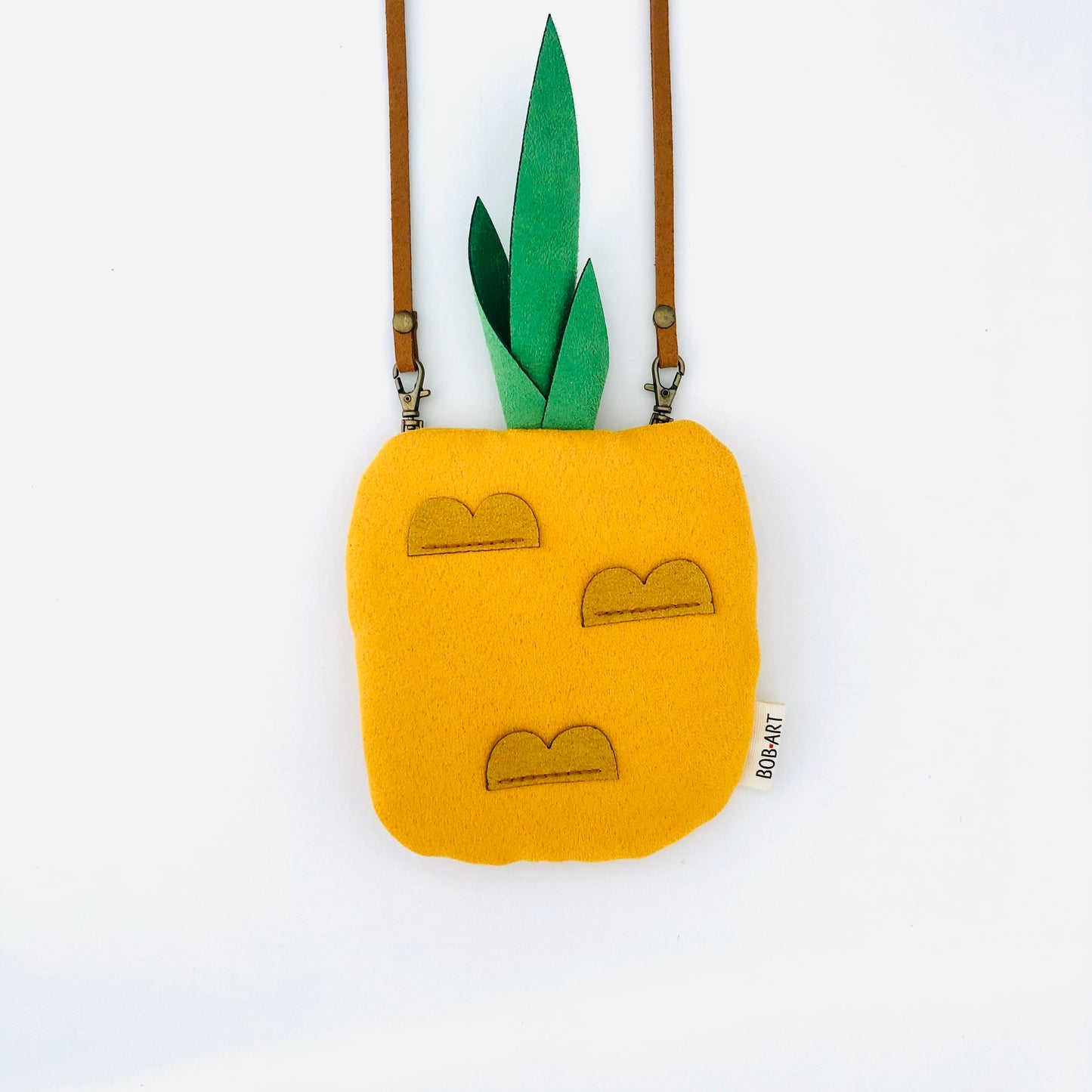 Bolso Monedero  Piña Fruitopia Artesanal Sostenible Frontal | Bob Art Bolso Monedero  Piña Fruitopia Artesanal Sostenible Frontal | Bob Art