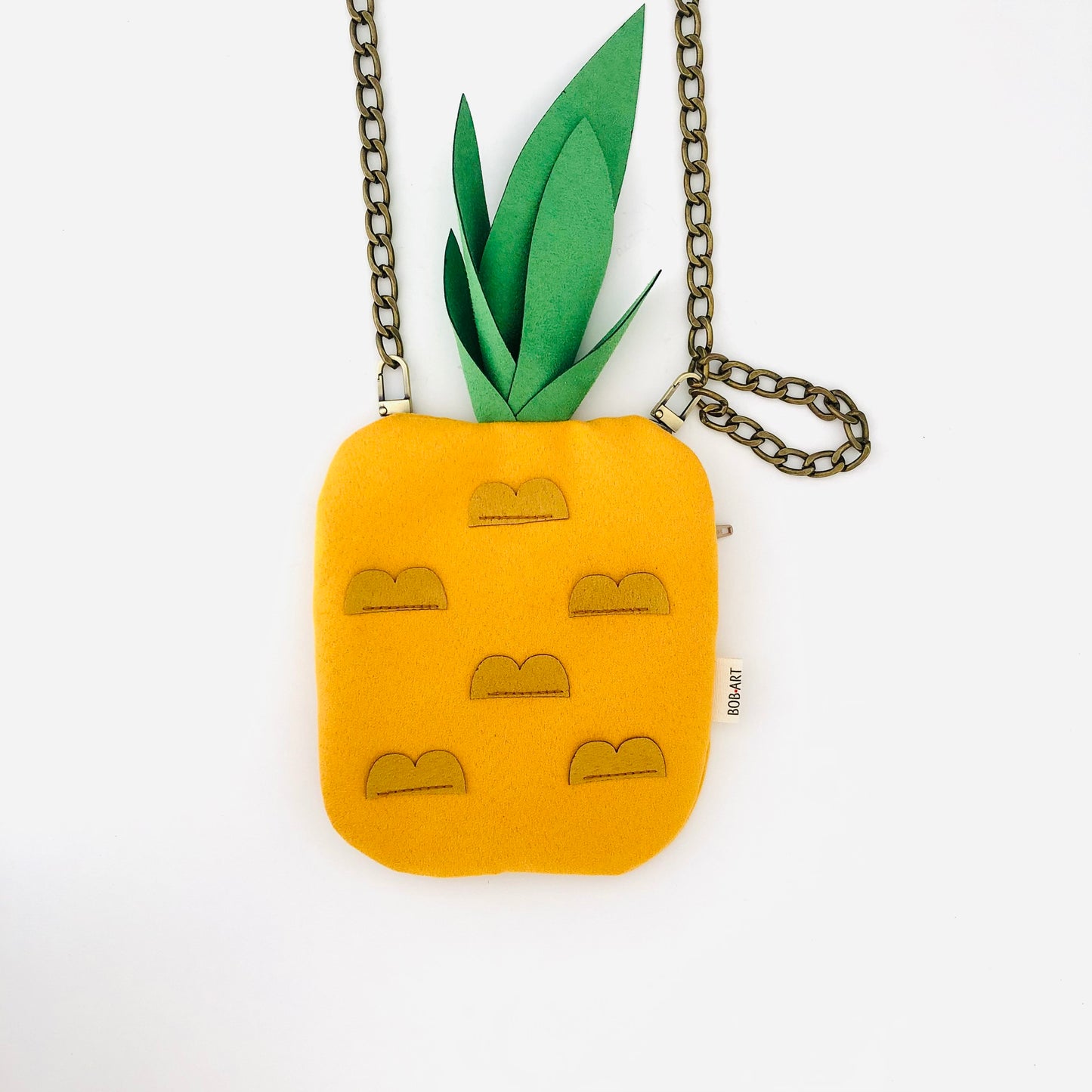 Bolso Piña Fruitopia Fruta Sostenible Artesanal Frontal | Bob Art Bolso Piña Fruitopia Fruta Sostenible Artesanal Frontal | Bob Art