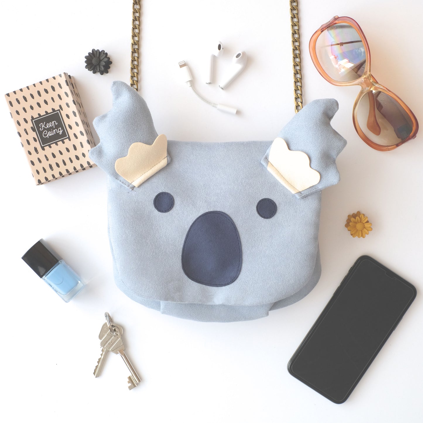 Bolso Koala Muy Animal Sostenible Artesanal Frontal |Bob Art Bolso Koala Muy Animal Sostenible Artesanal Frontal |Bob Art