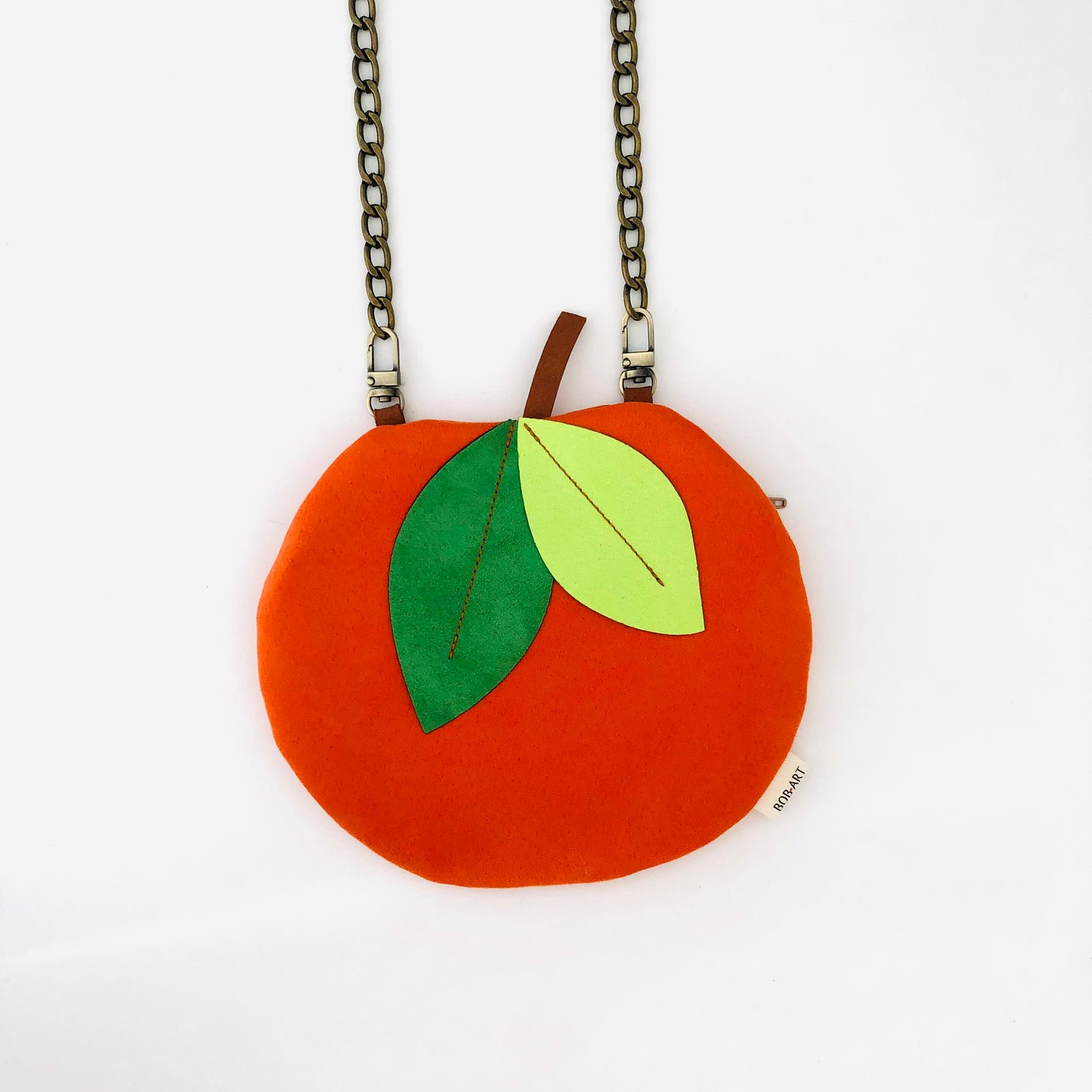 Bolso Fruta Fruitopia Naranja Sostenible Artesanal Frontal | Bob Art