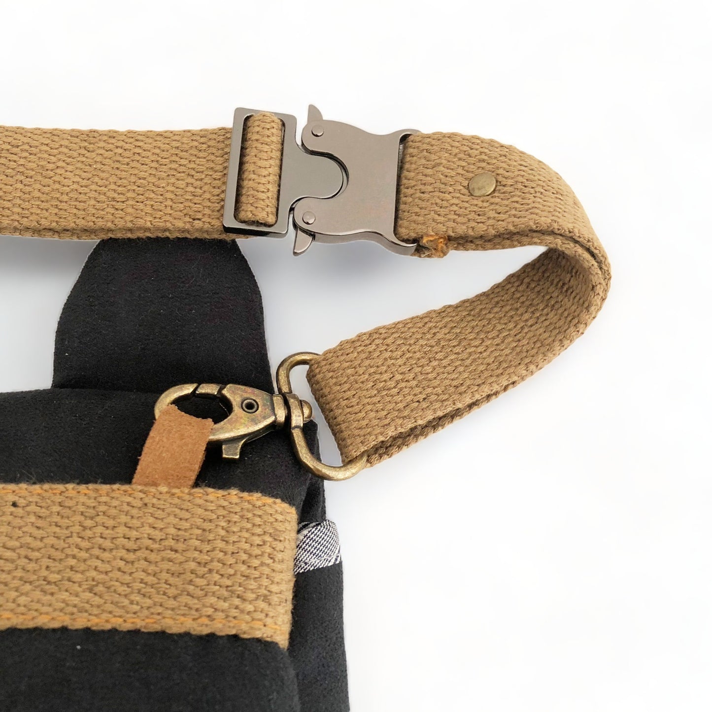 Bolso Perro Negro Correa Algodon Artsanal Sostenible dorso| Bob Art