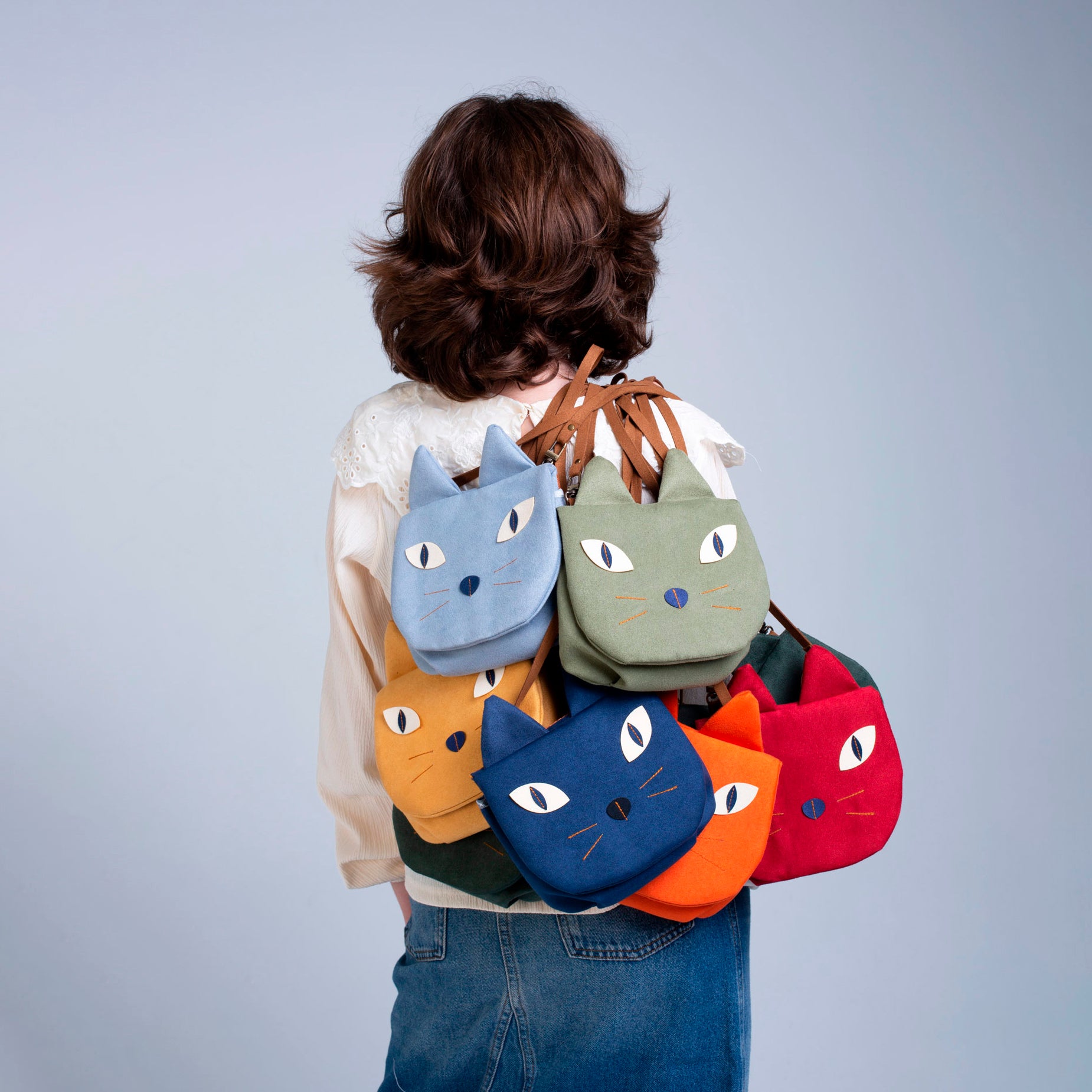 Bolsos Gatos Colores Artesanal Sostenible Frontal | Bob Art